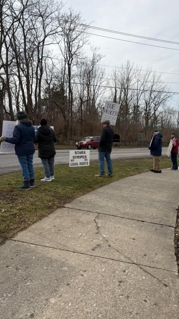 People protesting for equal rights on roadside