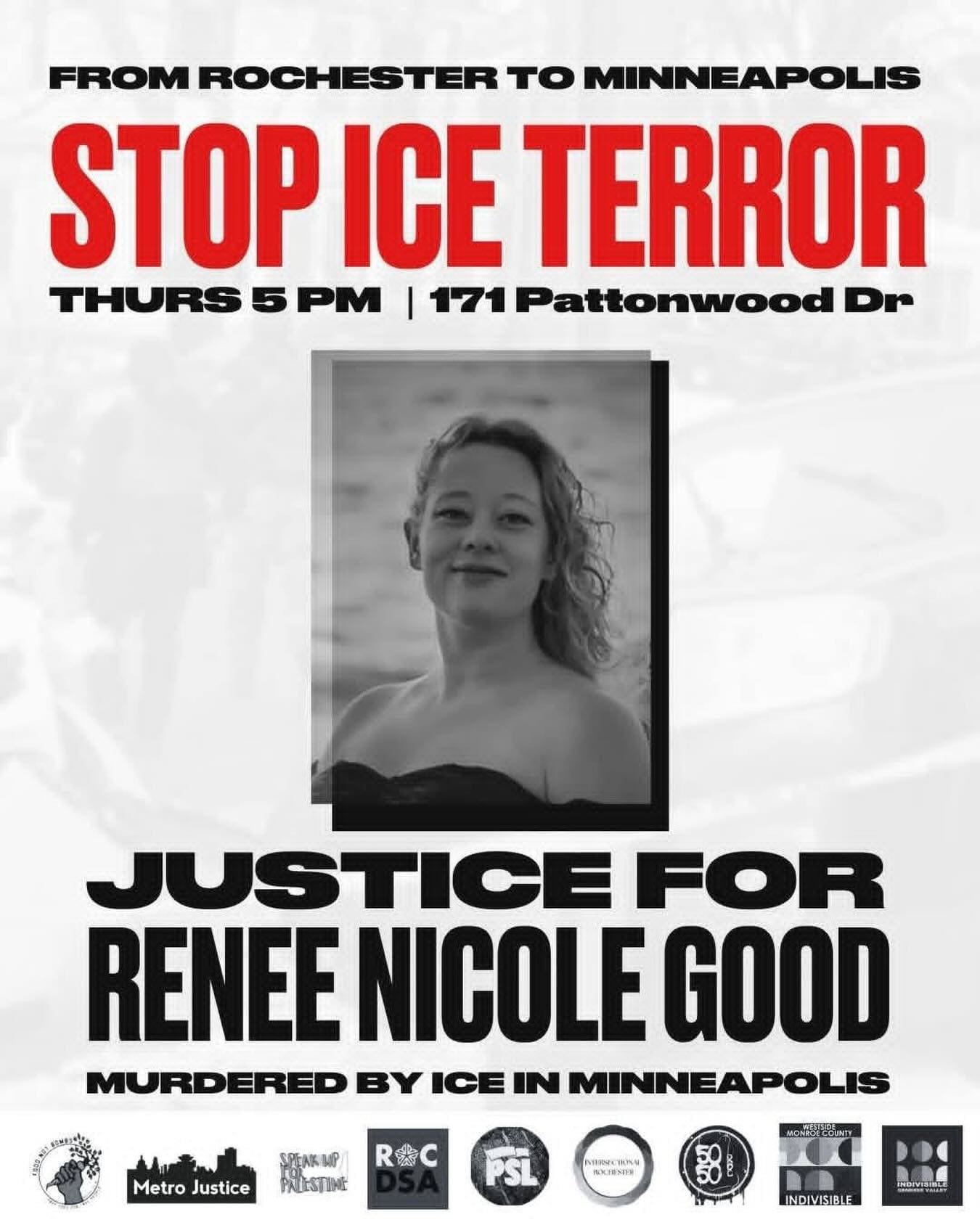 Stop ICE terror protest for Renee Nicole Good.