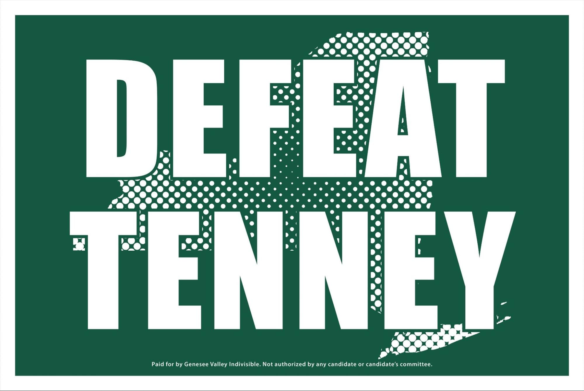 Defeat Tenney yard sign