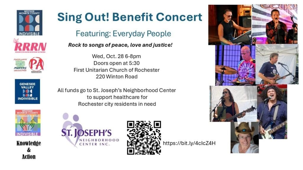 Sing Out! Benefit Concert featuring Everyday People flyer